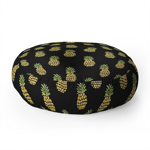 Wonder Forest Dark Pineapple Express Floor Pillow Round