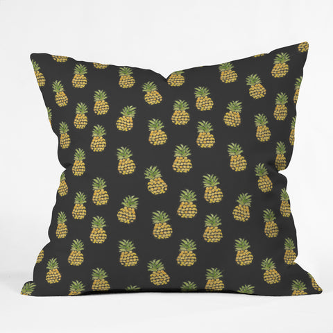 Wonder Forest Dark Pineapple Express Outdoor Throw Pillow