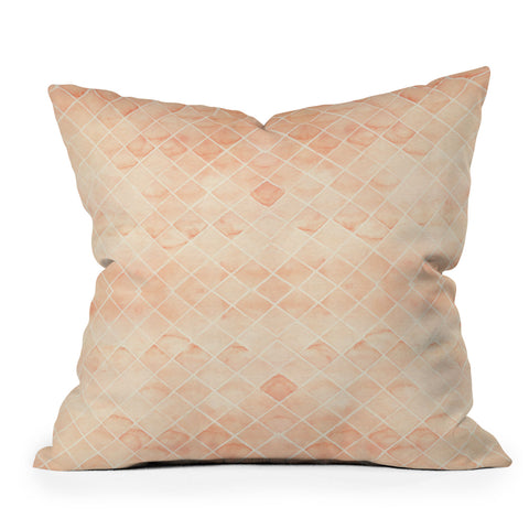 Wonder Forest Diamond Watercolor Grid Throw Pillow