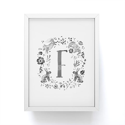 Wonder Forest Folky Forest Monogram Letter F Framed Mini Art Print