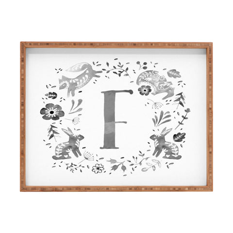 Wonder Forest Folky Forest Monogram Letter F Rectangular Tray