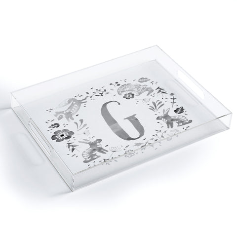 Wonder Forest Folky Forest Monogram Letter G Acrylic Tray