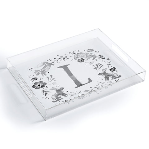 Wonder Forest Folky Forest Monogram Letter L Acrylic Tray