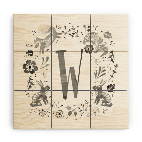 Wonder Forest Folky Forest Monogram Letter W Wood Wall Mural
