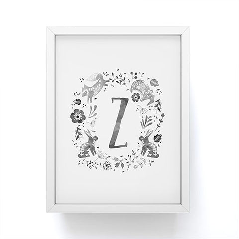 Wonder Forest Folky Forest Monogram Letter Z Framed Mini Art Print