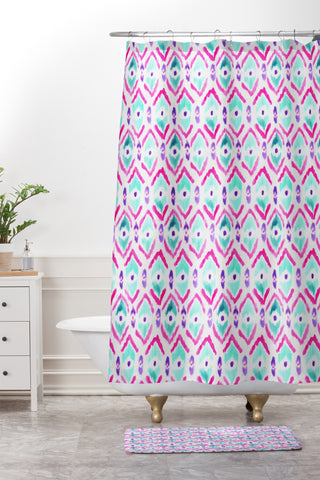 Wonder Forest Ikat Thought 2 Shower Curtain And Mat