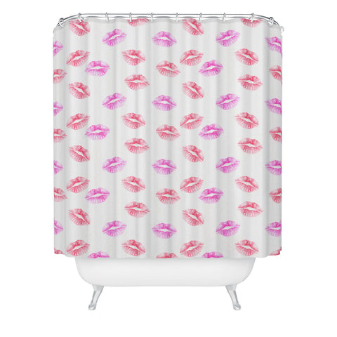 Wonder Forest Kiss Kiss Lips Shower Curtain