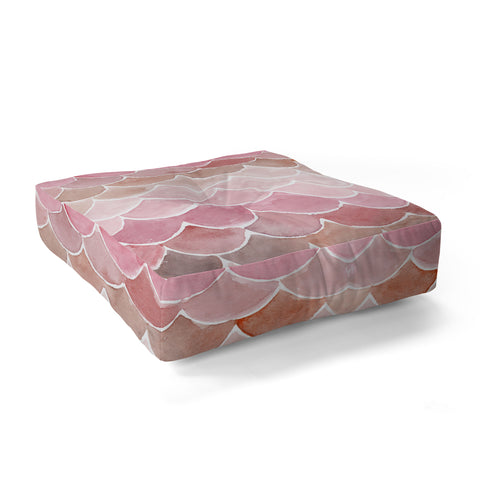Wonder Forest Pink Mermaid Scales Floor Pillow Square