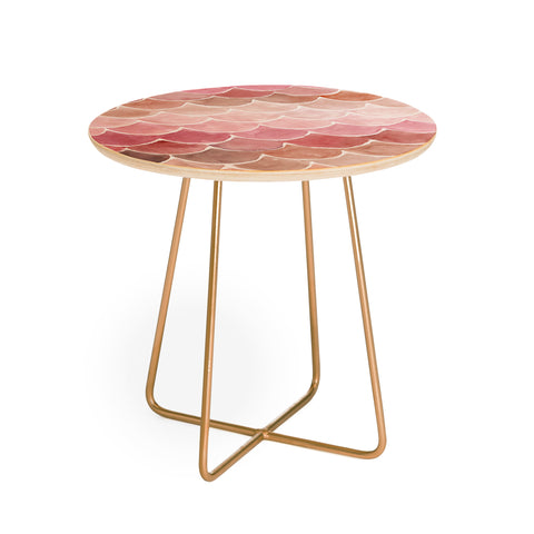 Wonder Forest Pink Mermaid Scales Round Side Table