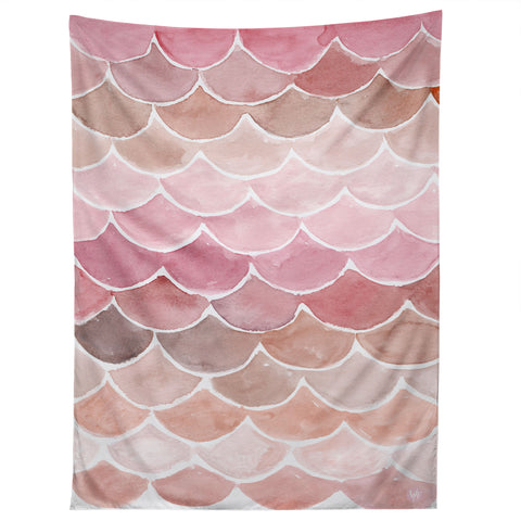 Wonder Forest Pink Mermaid Scales Tapestry