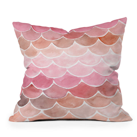 Wonder Forest Pink Mermaid Scales Throw Pillow