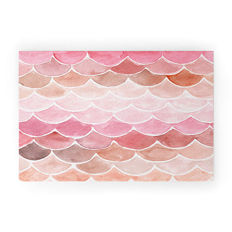 Wonder Forest Pink Mermaid Scales Welcome Mat
