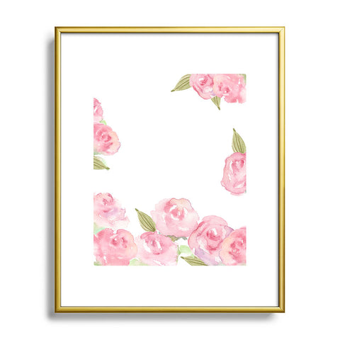 Wonder Forest Raining Roses Metal Framed Art Print
