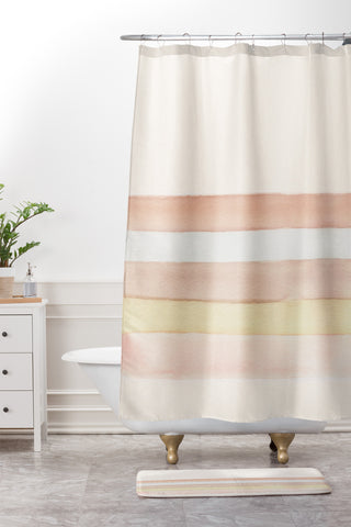 Wonder Forest She Said Stripes Shower Curtain And Mat