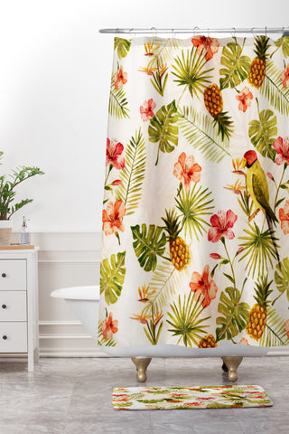 Wonder Forest Totally Tropical Shower Curtain And Mat