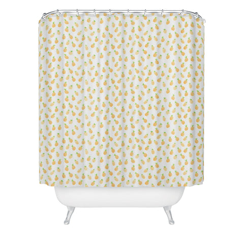 Wonder Forest Watercolor Pineapples Shower Curtain