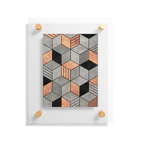 Zoltan Ratko Concrete and Copper Cubes 2 Floating Acrylic Print