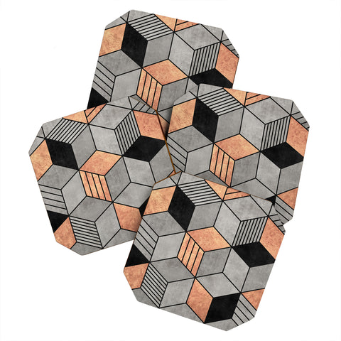 Zoltan Ratko Concrete and Copper Cubes 2 Coaster Set