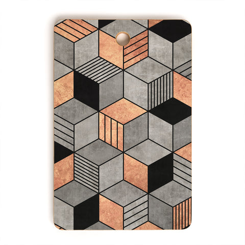 Zoltan Ratko Concrete and Copper Cubes 2 Cutting Board Rectangle