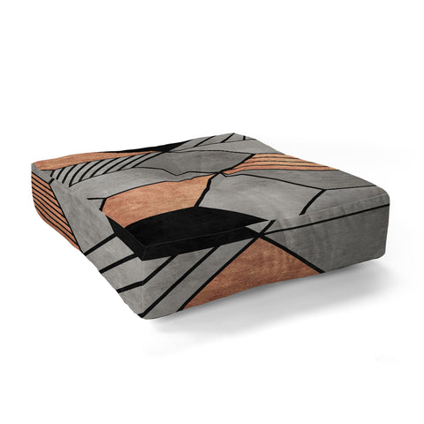 Zoltan Ratko Concrete and Copper Cubes 2 Floor Pillow Square