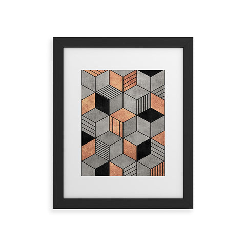 Zoltan Ratko Concrete and Copper Cubes 2 Framed Art Print