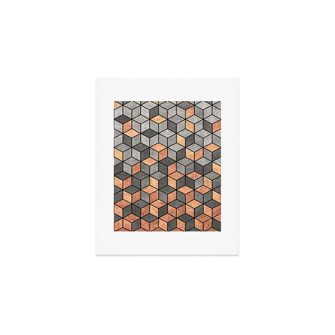 Zoltan Ratko Concrete and Copper Cubes Art Print