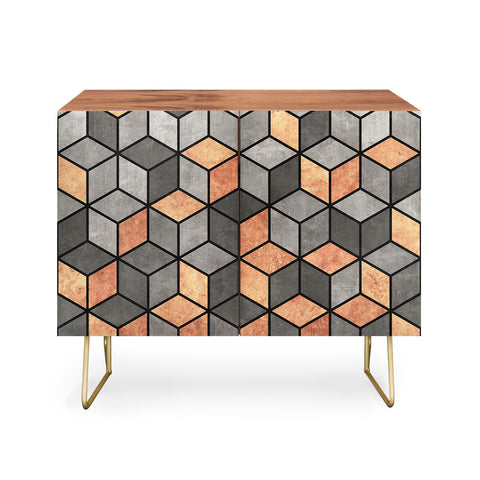 Zoltan Ratko Concrete and Copper Cubes Credenza
