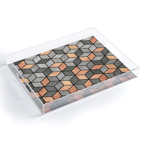 Zoltan Ratko Concrete and Copper Cubes Acrylic Tray