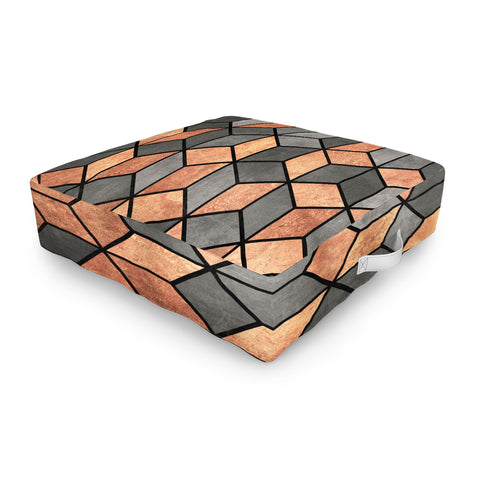 Zoltan Ratko Concrete and Copper Cubes Outdoor Floor Cushion