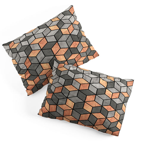 Zoltan Ratko Concrete and Copper Cubes Pillow Shams