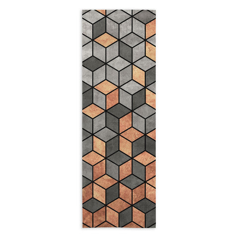 Zoltan Ratko Concrete and Copper Cubes Yoga Towel