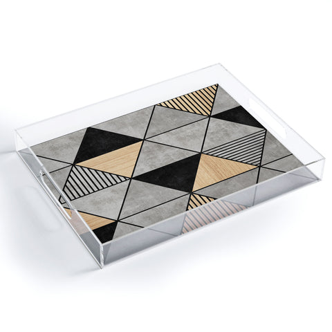Zoltan Ratko Concrete and Wood Triangles 2 Acrylic Tray