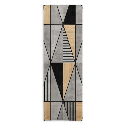 Zoltan Ratko Concrete and Wood Triangles Yoga Towel