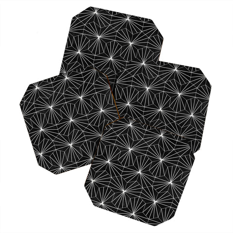 Zoltan Ratko Hexagonal Pattern Black Concrete Coaster Set