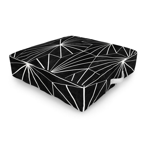 Zoltan Ratko Hexagonal Pattern Black Concrete Outdoor Floor Cushion