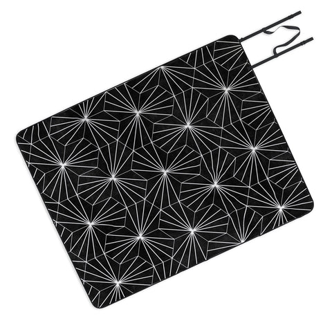 Zoltan Ratko Hexagonal Pattern Black Concrete Picnic Blanket