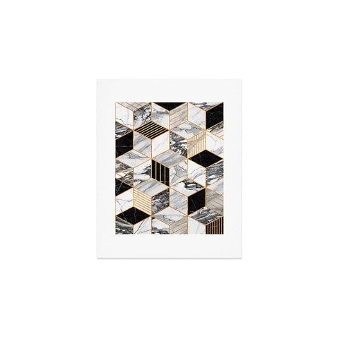 Zoltan Ratko Marble Cubes 2 Black and White Art Print