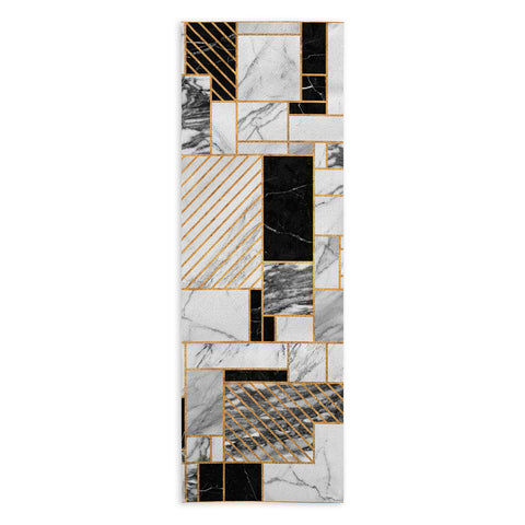 Zoltan Ratko Random Pattern Black and White Yoga Towel