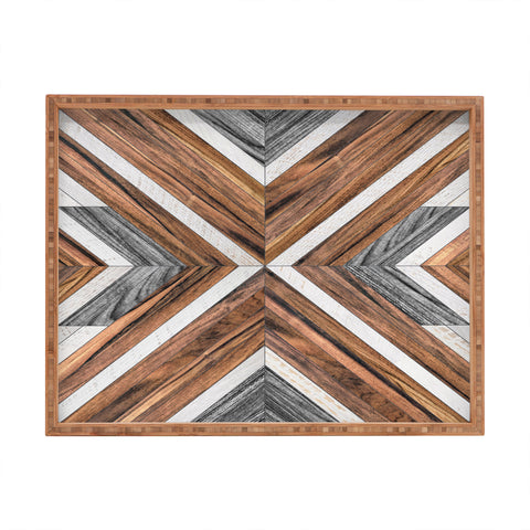 Zoltan Ratko Urban Tribal Pattern No4 Wood Rectangular Tray