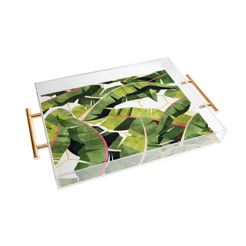 83 Oranges Banana Leaf Salad Acrylic Tray