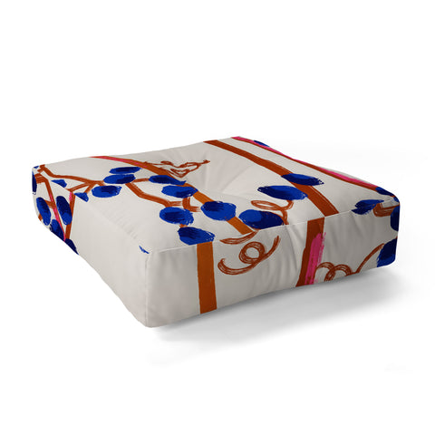 83 Oranges Berry Summer Floor Pillow Square