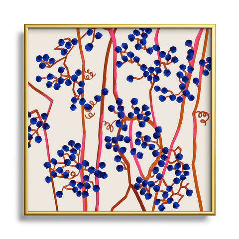 83 Oranges Berry Summer Square Metal Framed Art Print