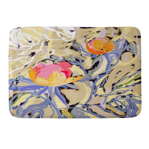 83 Oranges Blooms in The Butter Forest Memory Foam Bath Mat