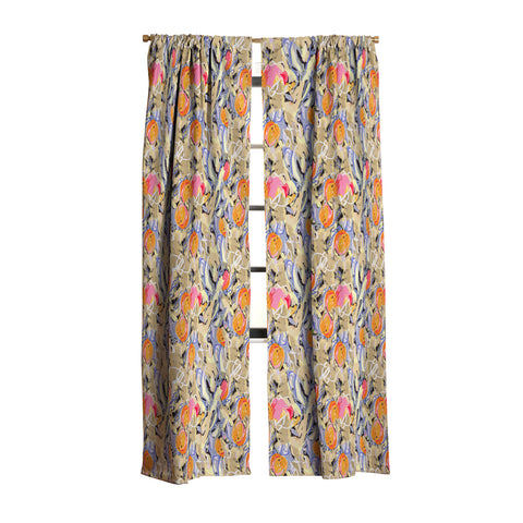 83 Oranges Blooms in The Butter Forest Blackout Window Curtain