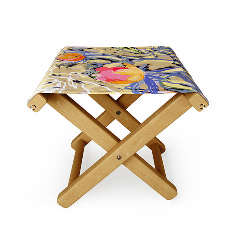 83 Oranges Blooms in The Butter Forest Folding Stool