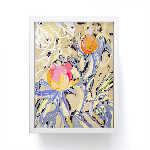 83 Oranges Blooms in The Butter Forest Framed Mini Art Print