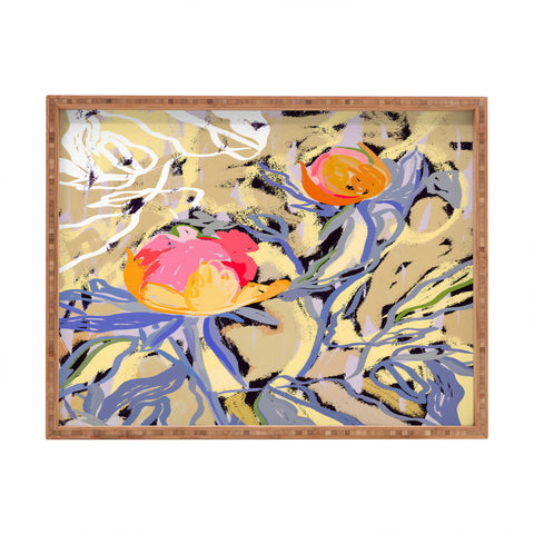 83 Oranges Blooms in The Butter Forest Rectangular Tray