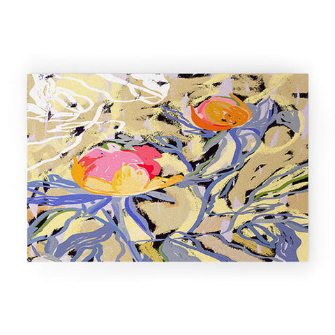 83 Oranges Blooms in The Butter Forest Welcome Mat