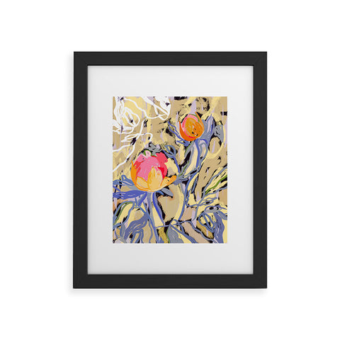 83 Oranges Blooms in The Butter Forest Framed Art Print