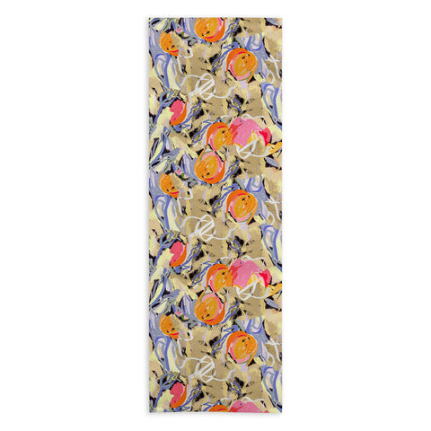 83 Oranges Blooms in The Butter Forest Yoga Towel